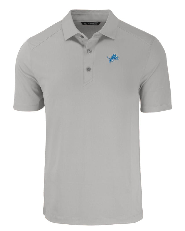 Lions Cutter and Buck Men's Grey Forge Eco Fine Line Stripe Recycled Polo