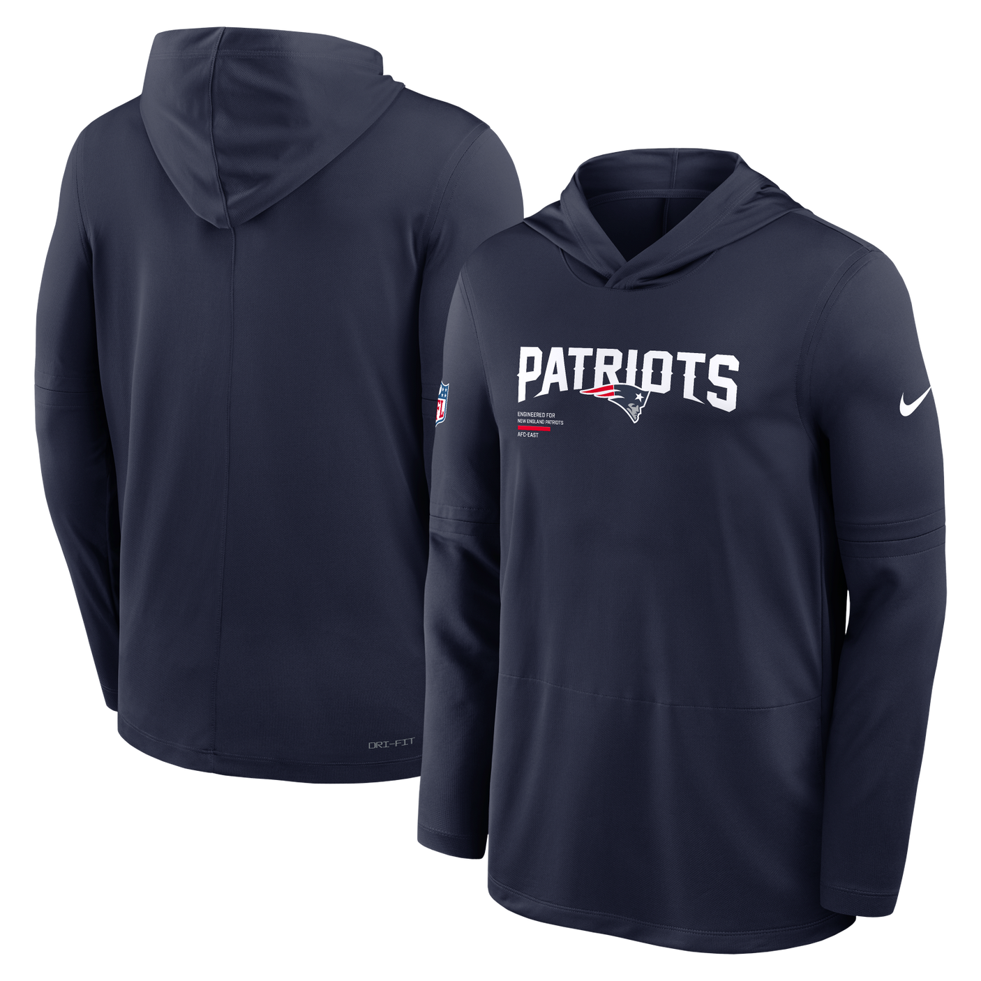 Patriots 2025 Nike Men's Dri-Fit Lightweight Long Sleeve Hoodie Top