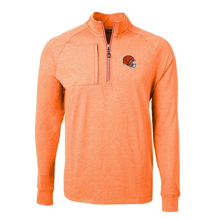 Browns Cutter and Buck Men's Adapt Eco Heather Quarter Zip Pullover