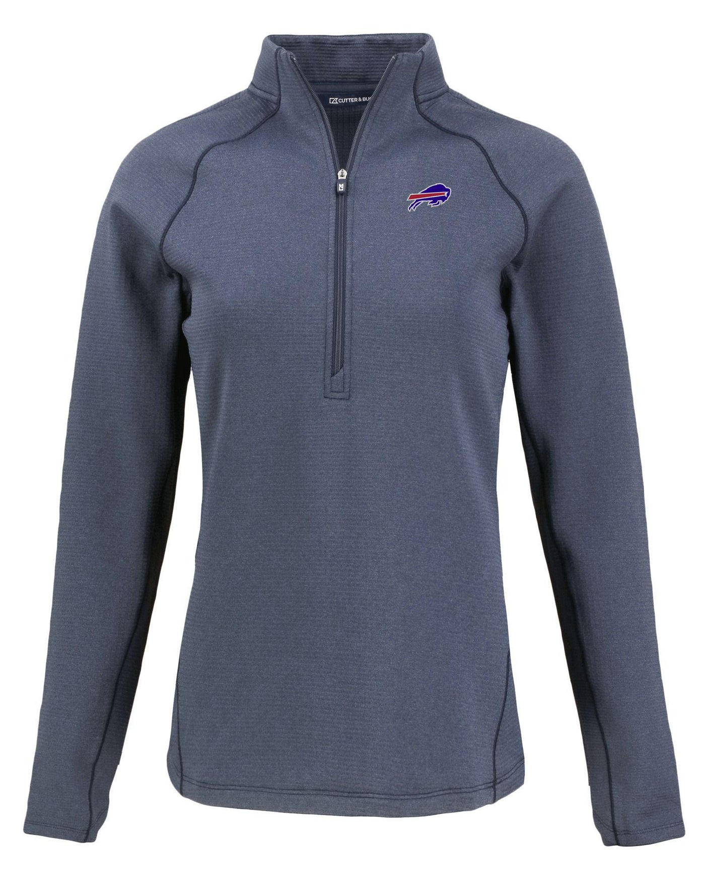 Bills Cutter and Buck Women's Navy Peshastin Eco Fleece Half Zip Pullover