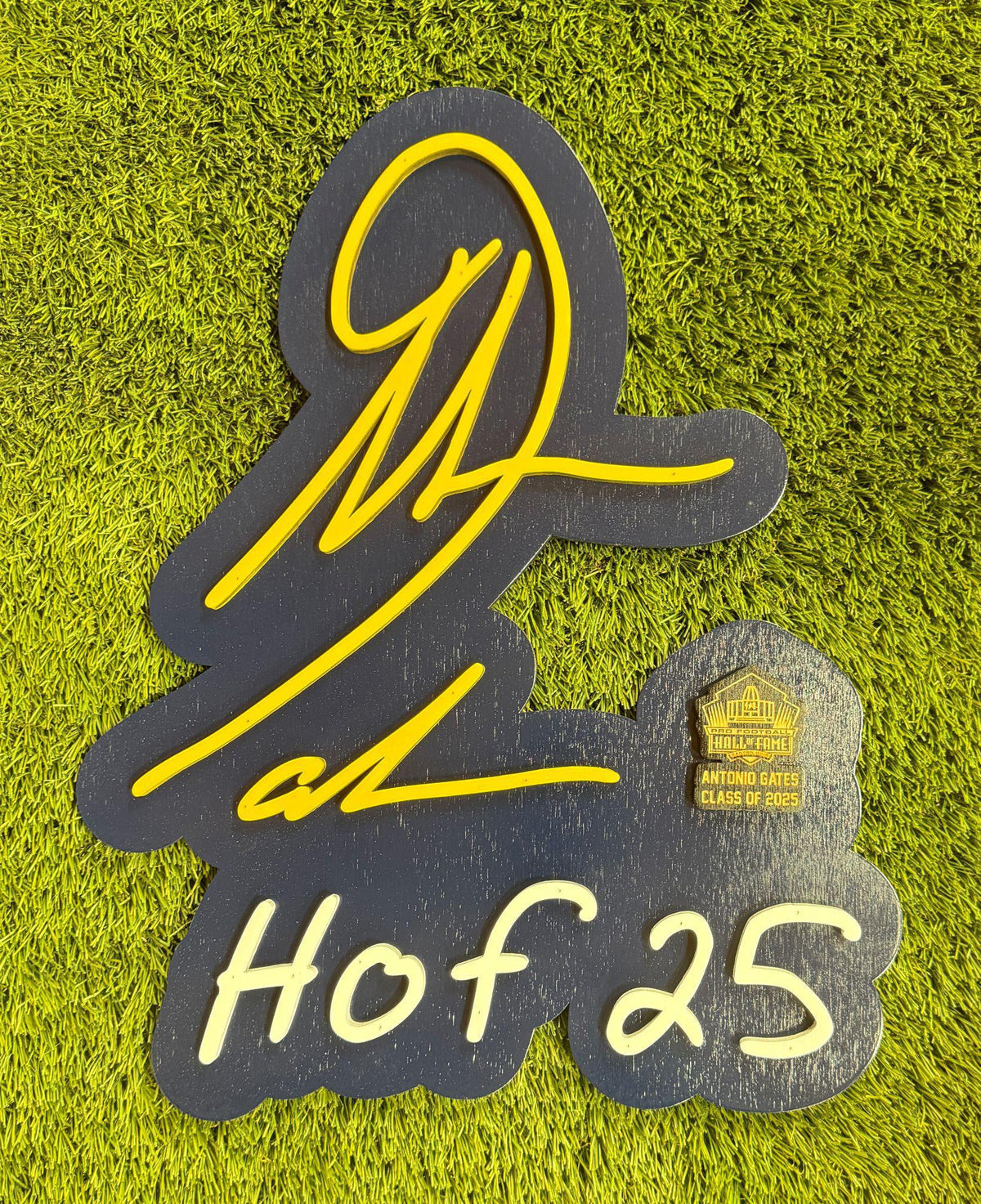 Antonio Gates Chargers Class of 2025 3D Signature Color Wall Sign - DS Sign Yurko (game day feels)