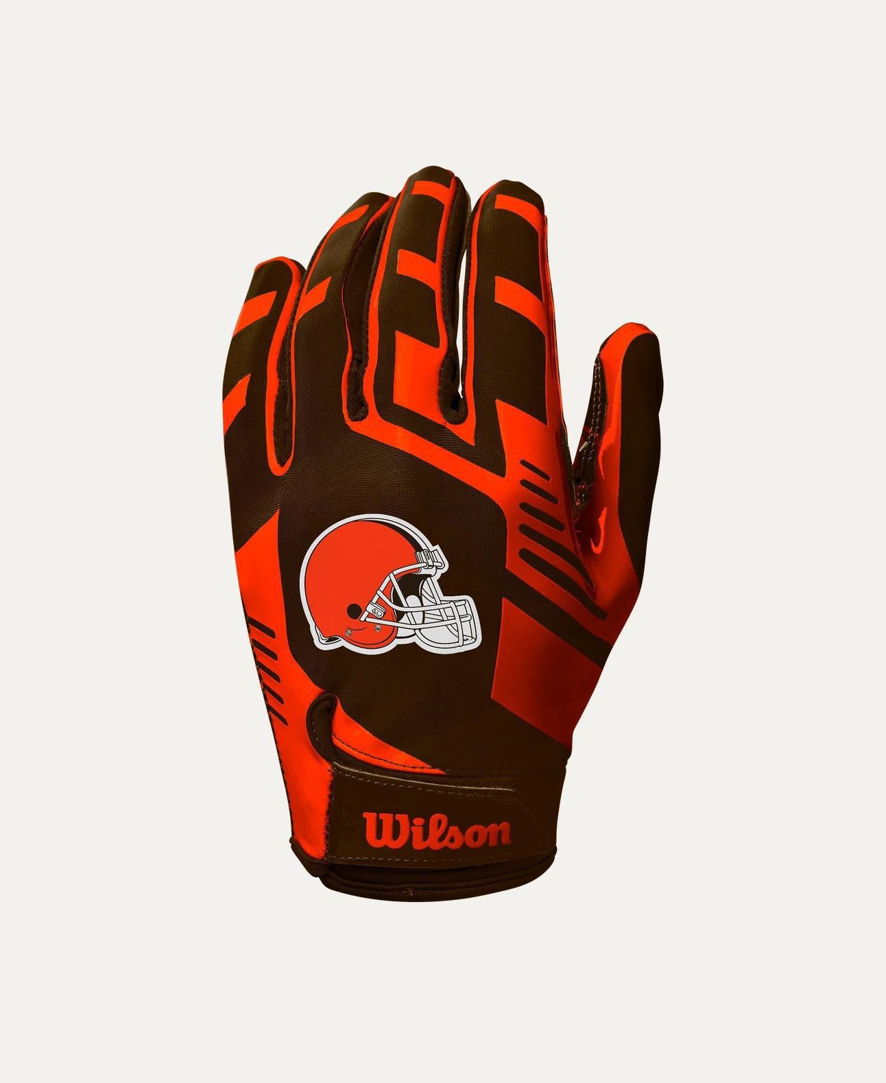 Browns 2025 Wilson Youth NFL Stretch Fit Receivers Gloves