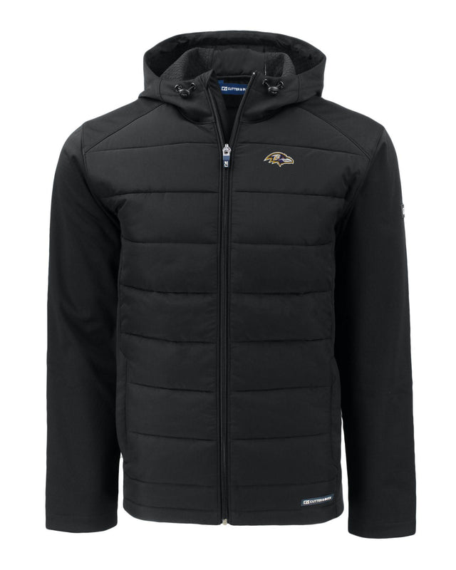 Ravens Cutter and Buck Men's Evoke Eco Hybrid Hooded Jacket