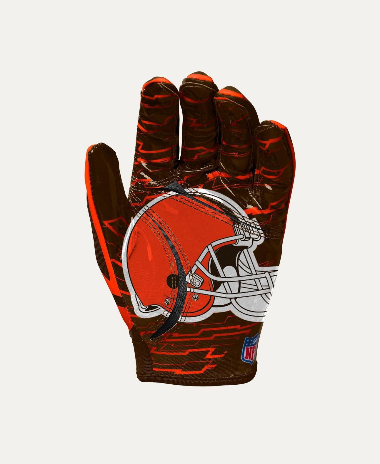 Browns 2025 Wilson Youth NFL Stretch Fit Receivers Gloves