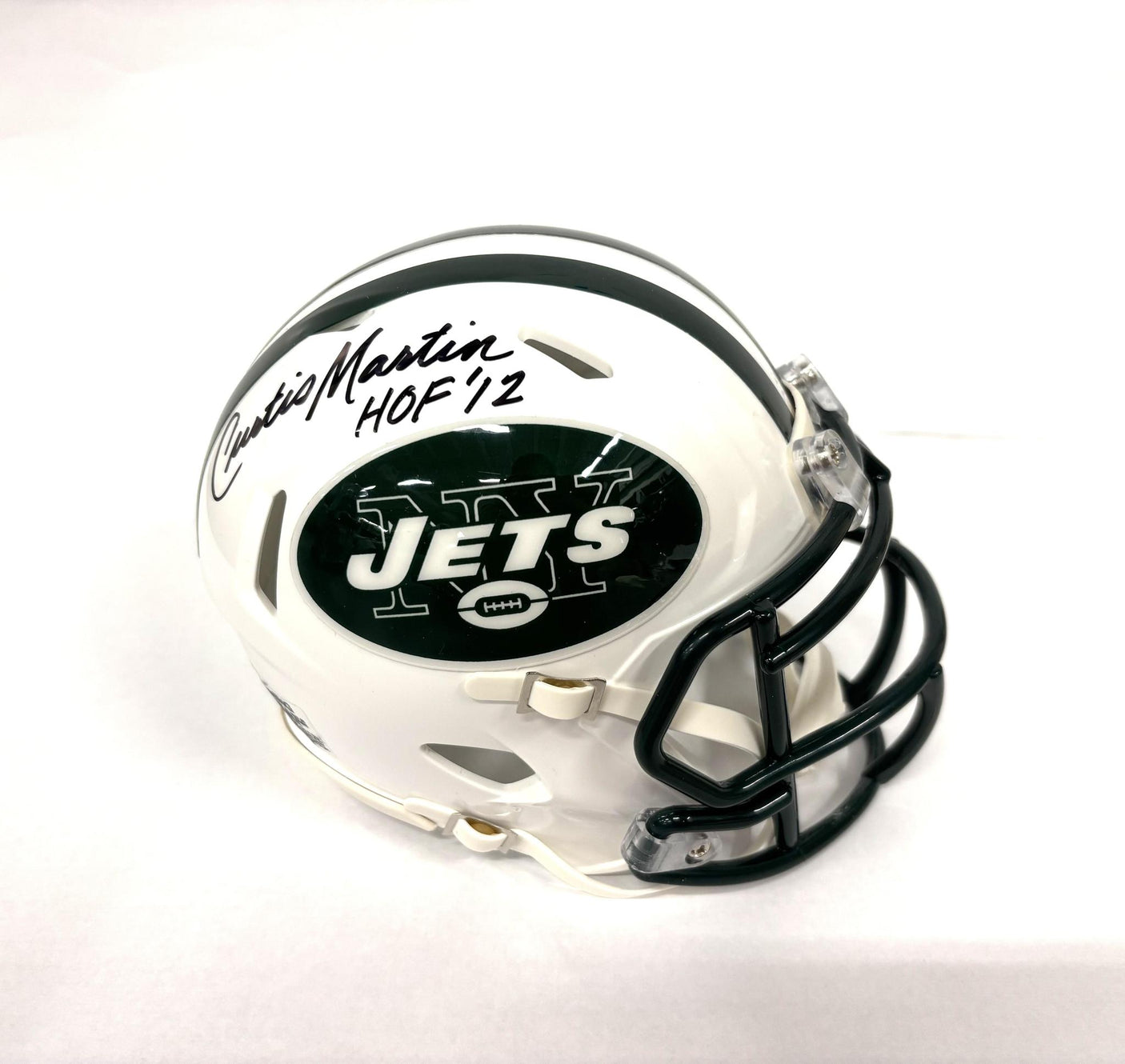 Curtis Martin Autographed Jets Throwback Speed Mini Helmet