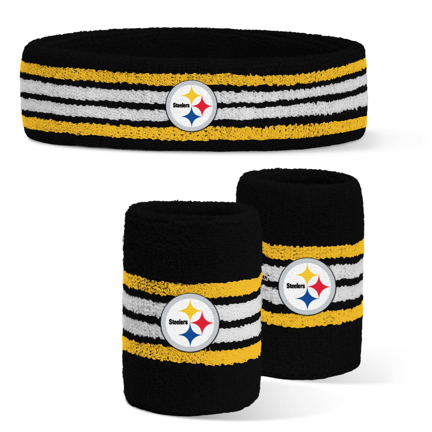 Steelers 2025 Headband and Wristband 3-Piece Combo
