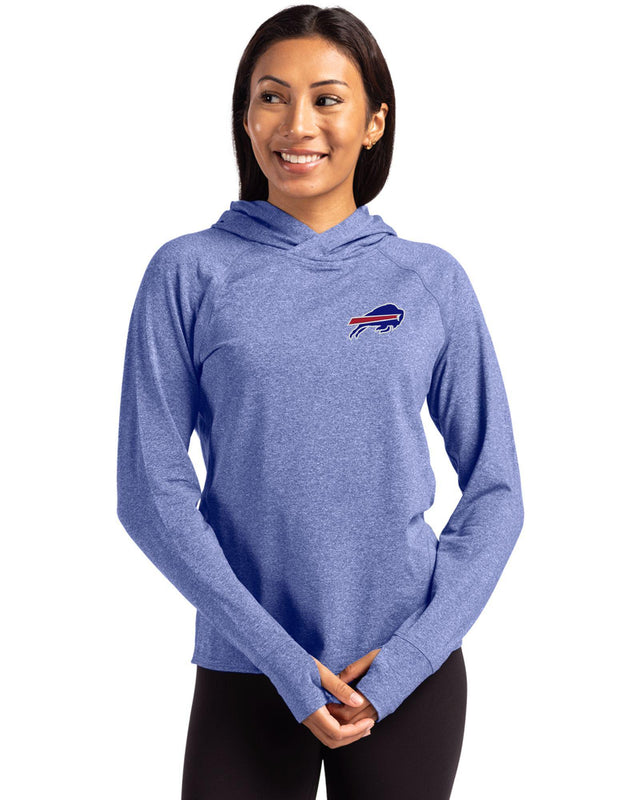 Bills Cutter & Buck Women's Adapt Eco Heather Hooded Pullover