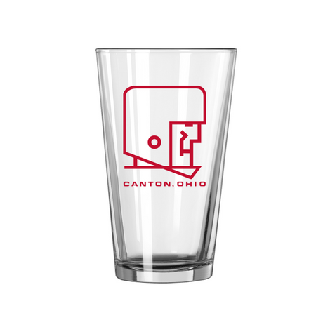 Hall of Fame Old Helmet Logo Pint Glass