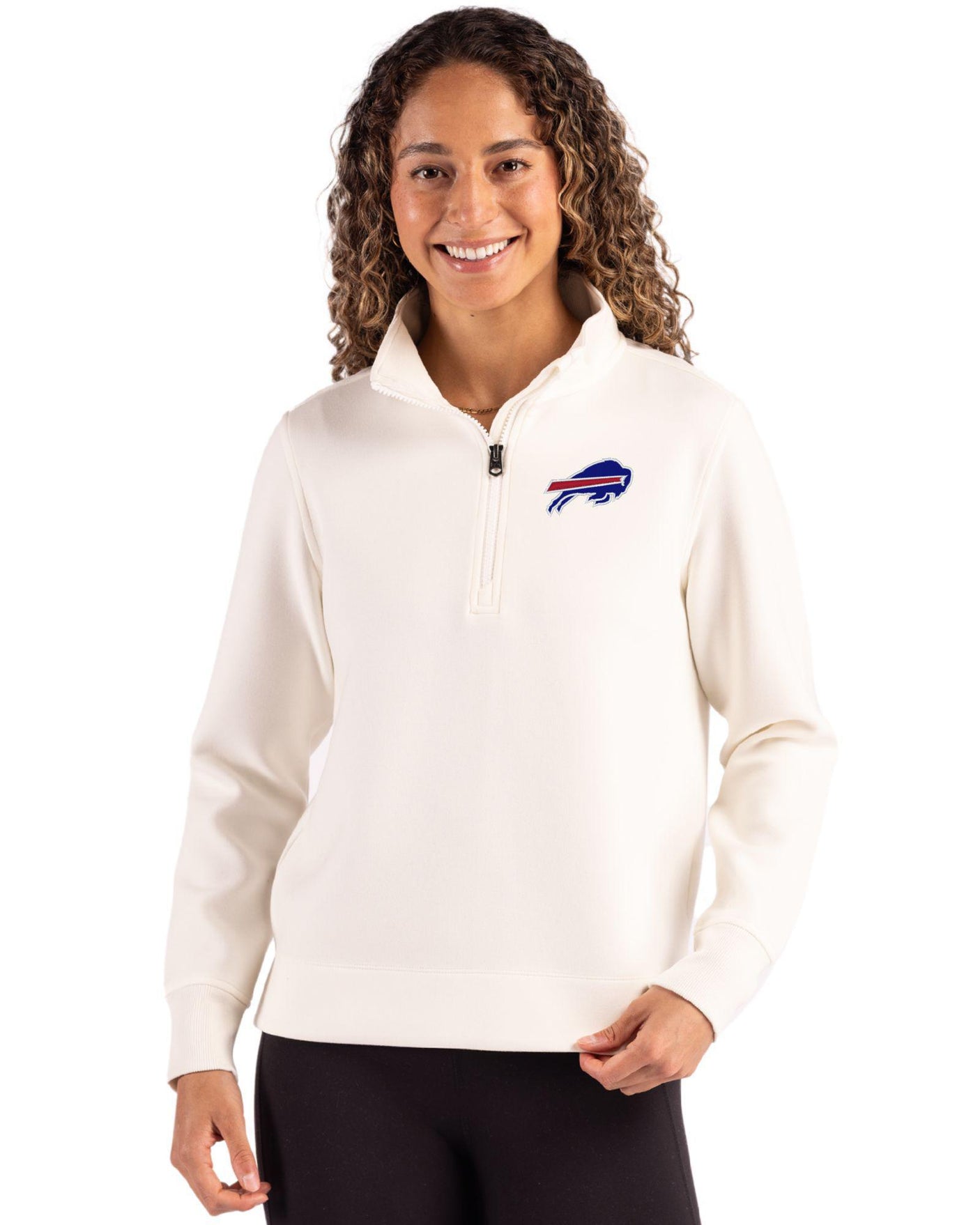 Bills Cutter & Buck Women's Roam Eco Quarter Zip Pullover