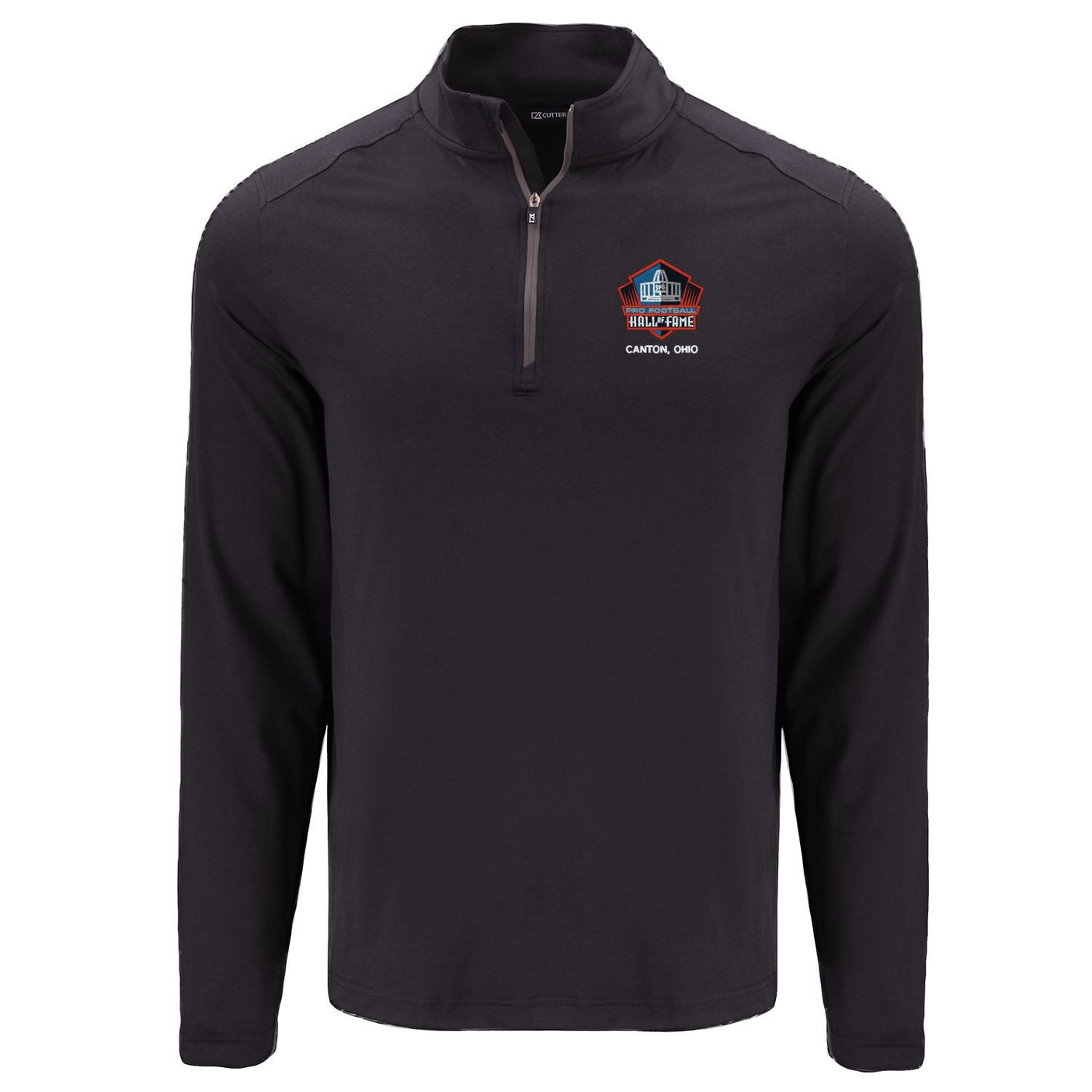 Hall of Fame Cutter & Buck Men's Black Coastline Recycled Double Peached 1/4 Zip Pullover