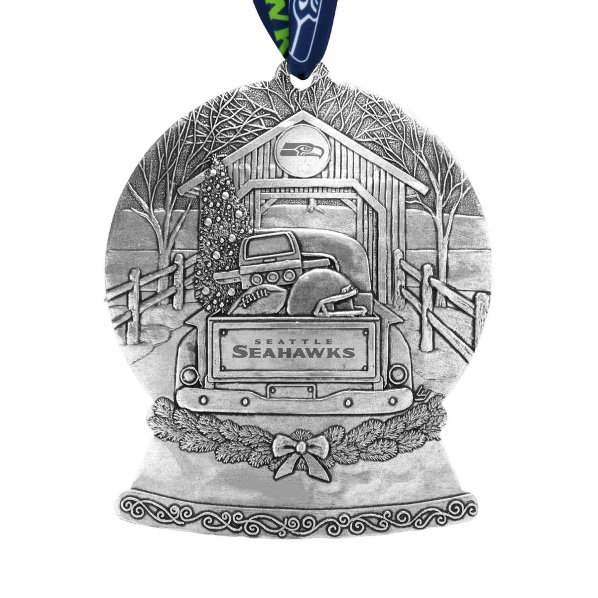Seahawks Tailgate Truck Snow Globe Ornament Pro Football Hall of Fame