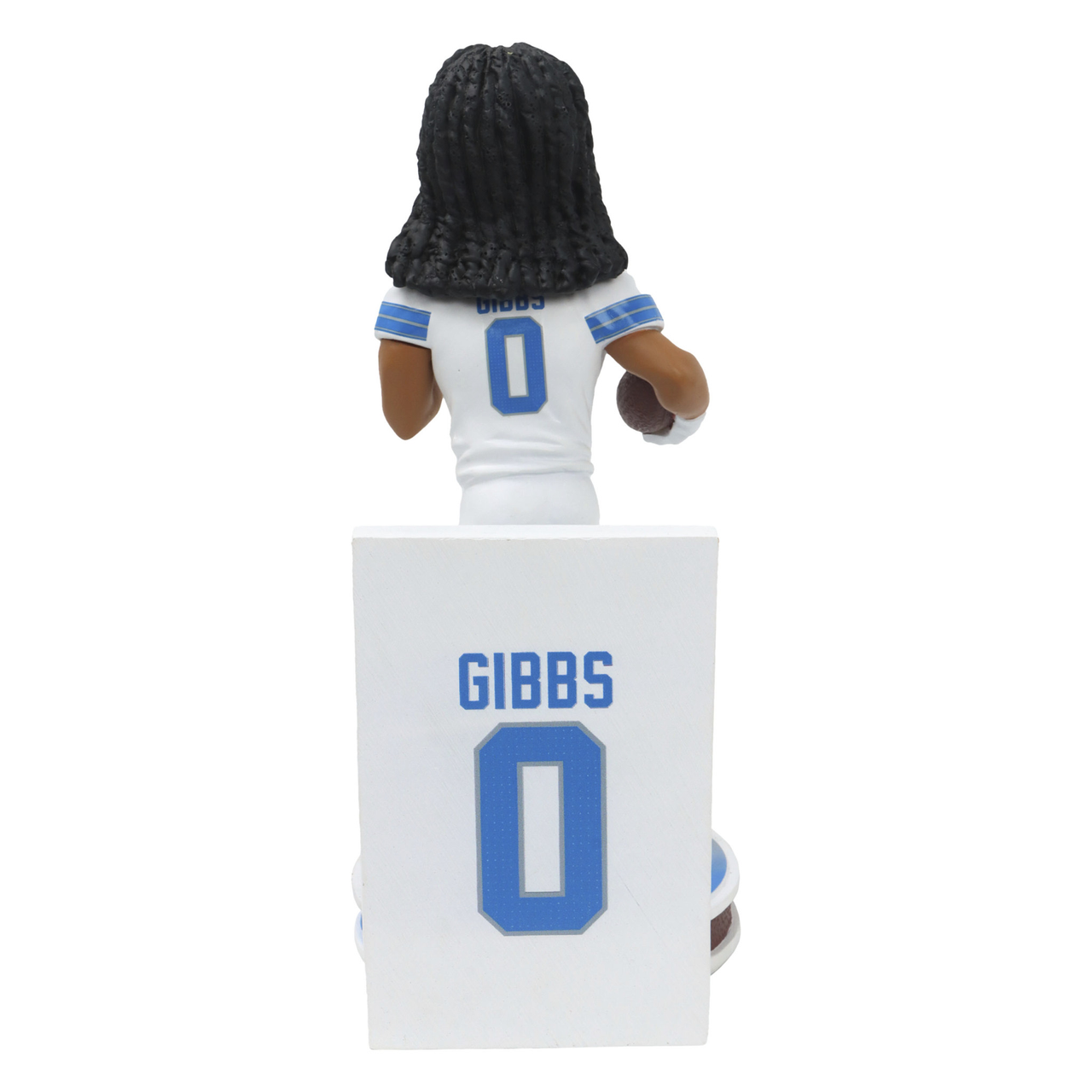 Lions Jhamyr Gibbs White Jersey 8 Inch Banner Series Bobblehead