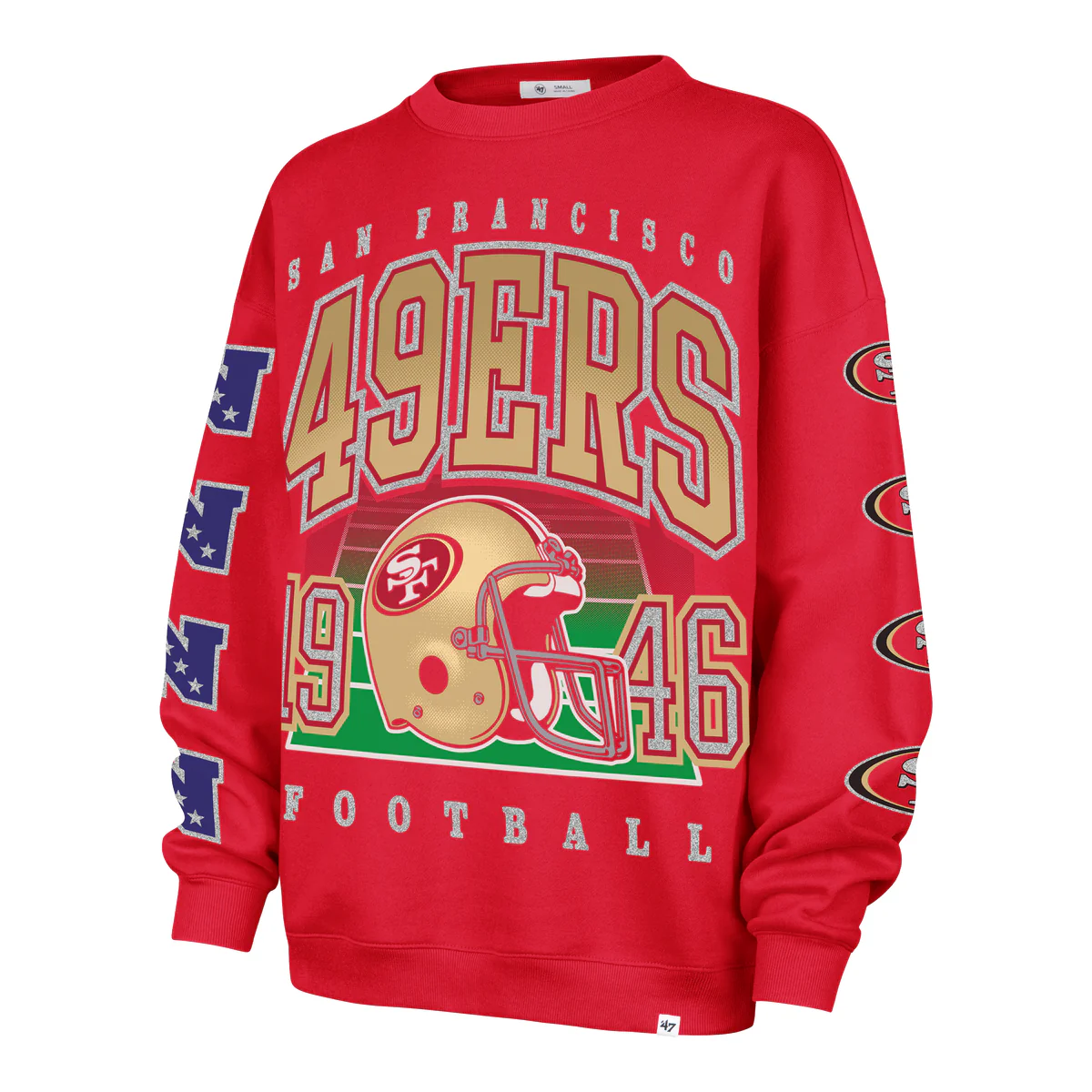49ers 2025 '47 Brand Women's Go Big Oversized Crewneck