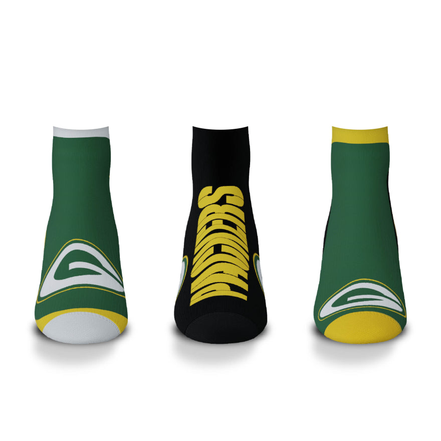 Packers For Bare Feet Flash 3 Pack Socks
