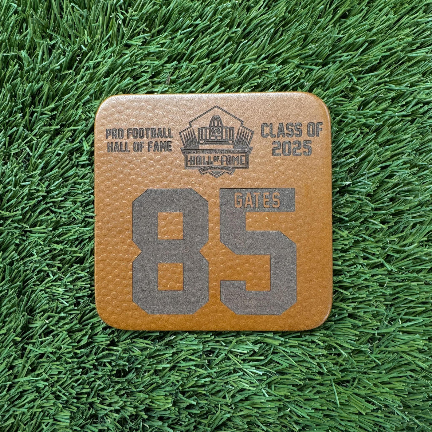 Antonio Gates Chargers Class of 2025 Leather Player Coaster
