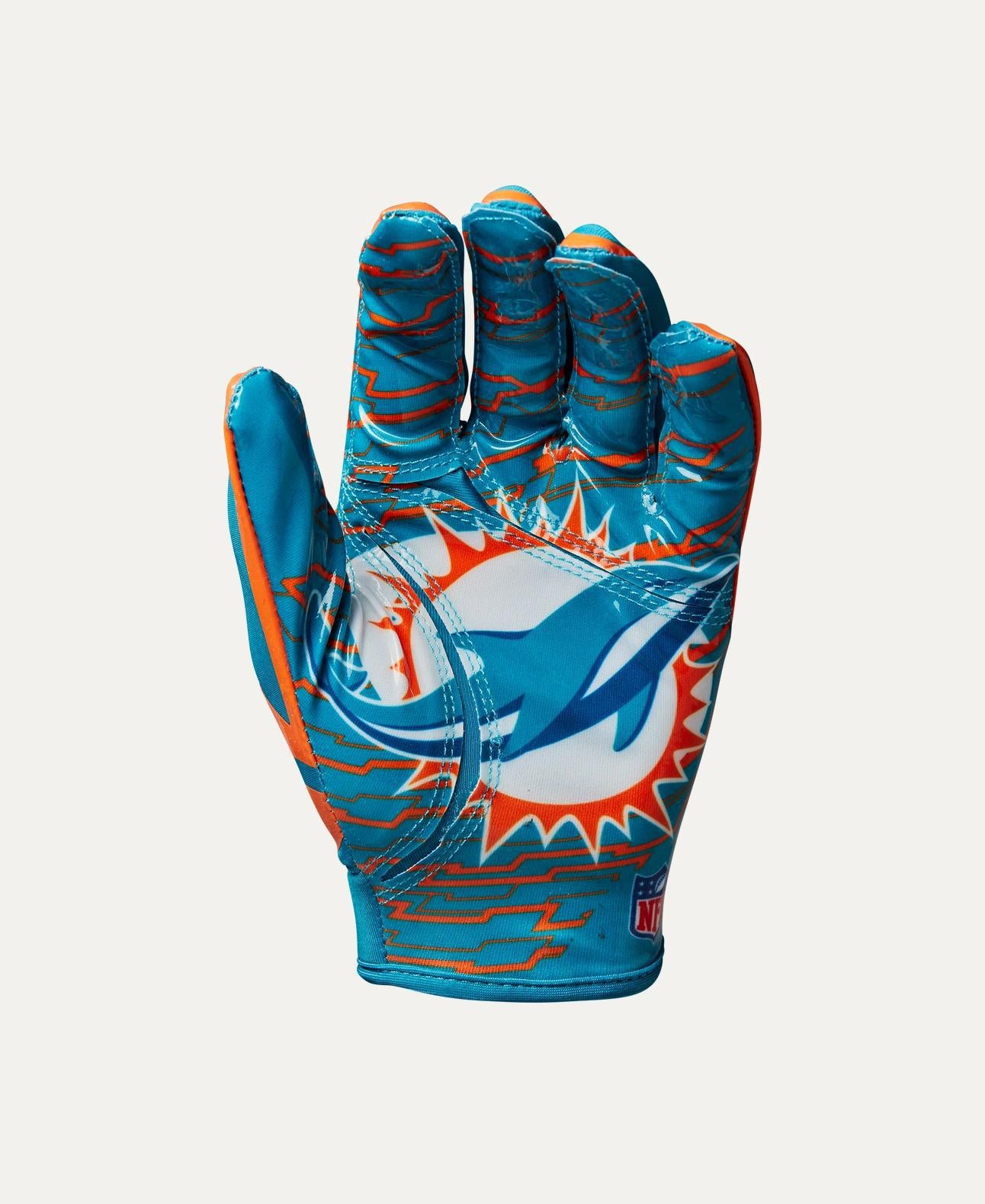 Dolphins 2025 Wilson Youth NFL Stretch Fit Receivers Gloves