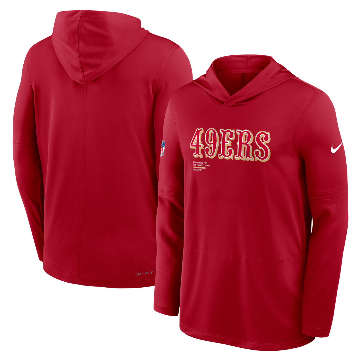 49ers 2025 Nike Men's Dri-Fit Lightweight Long Sleeve Hoodie Top