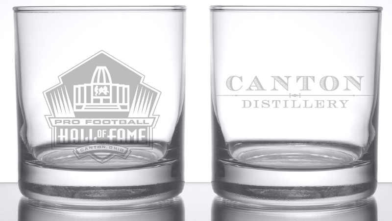 Hall of Fame Canton Distillery Round Rocks Glass Pro Football Hall of Fame
