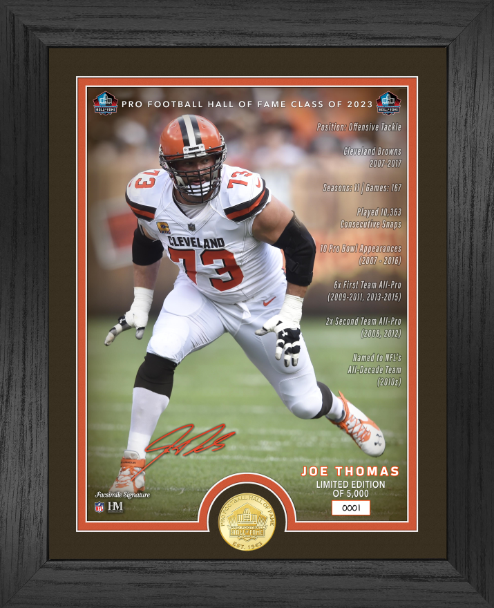 Browns Joe Thomas Class of 2023 Hall of Fame Induction Bronze Coin Photo Mint Pro Football Hall of Fame