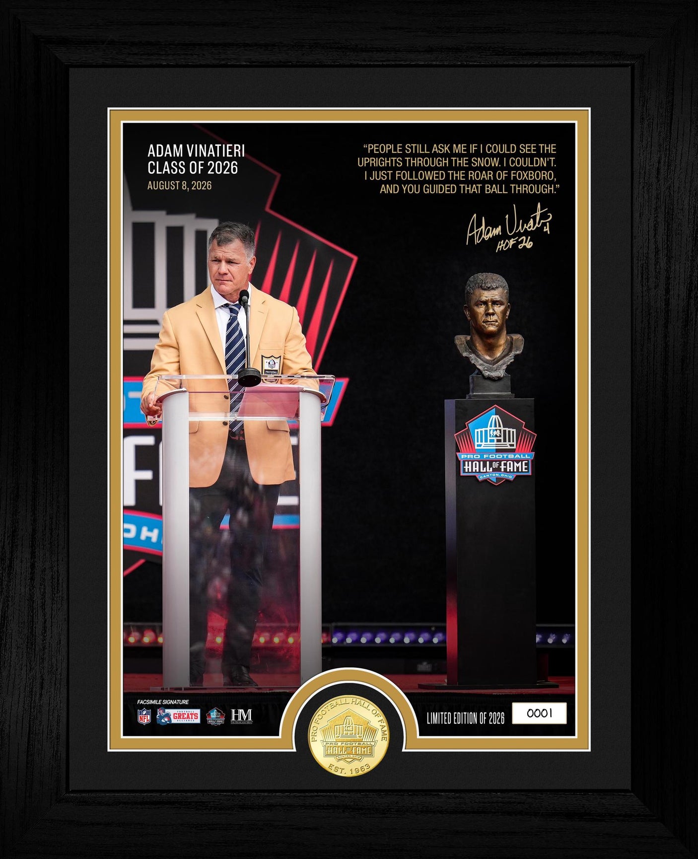 Adam Vinatieri Pro Football Hall of Fame Induction Bronze Coin Photo Mint
