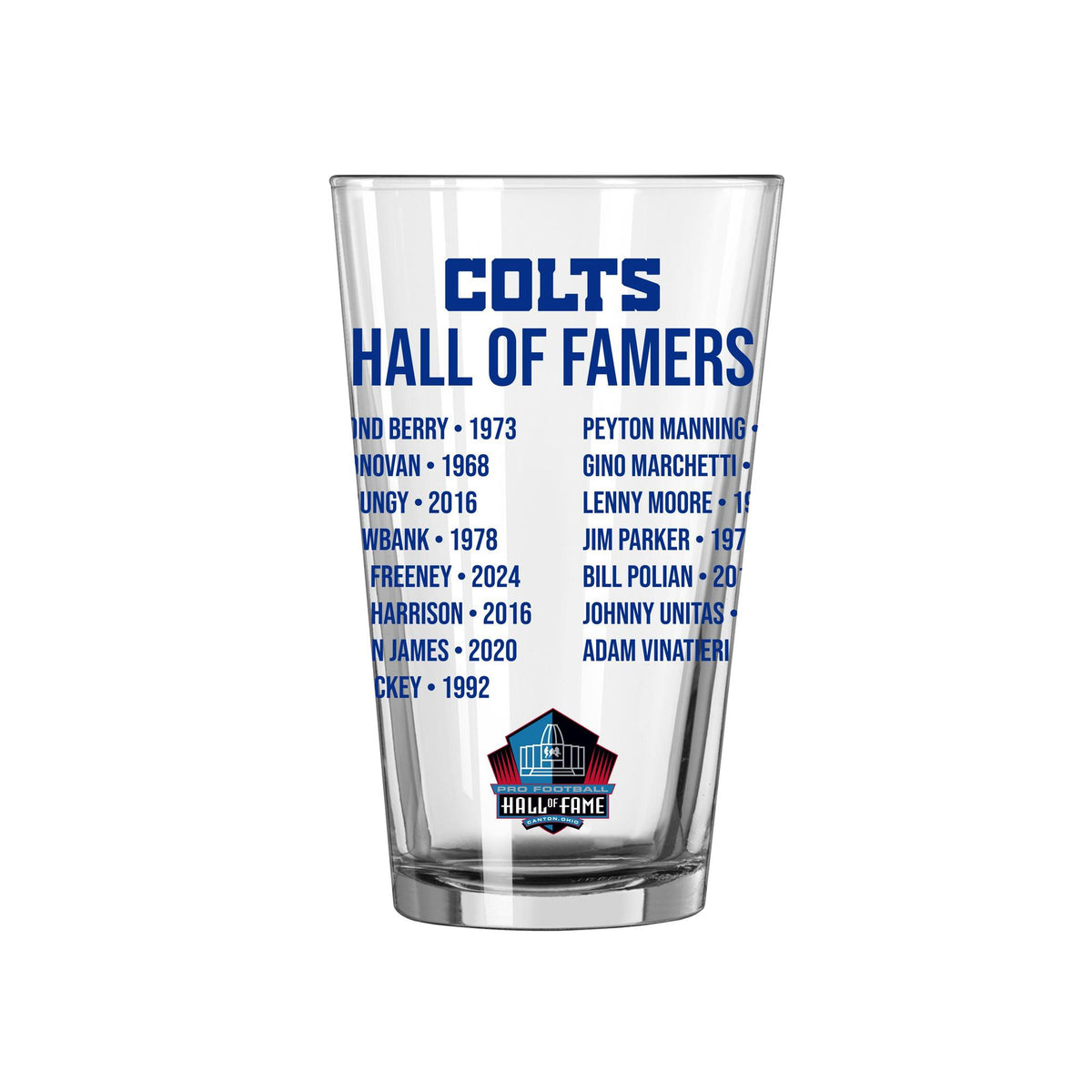 Colts 2026 Hall of Famer Pint Glass Pro Football Hall of Fame