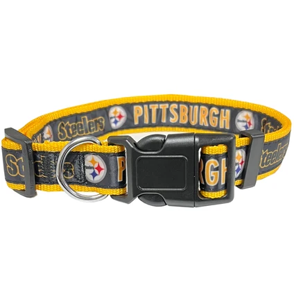 Steelers Pets First Satin Dog Collar Pro Football Hall of Fame
