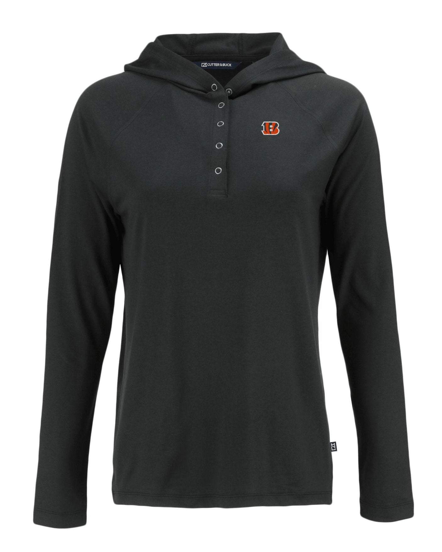 Bengals Cutter and Buck Women's Black Coastline Epic Comfort Eco Hooded Shirt