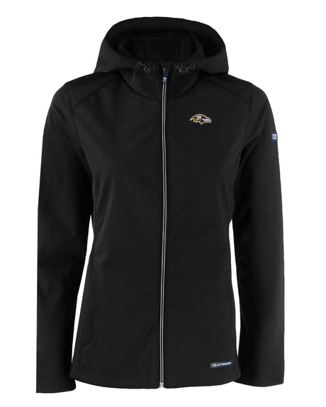 Ravens Cutter and Buck Women's Evoke Eco Softshell Full Zip Jacket