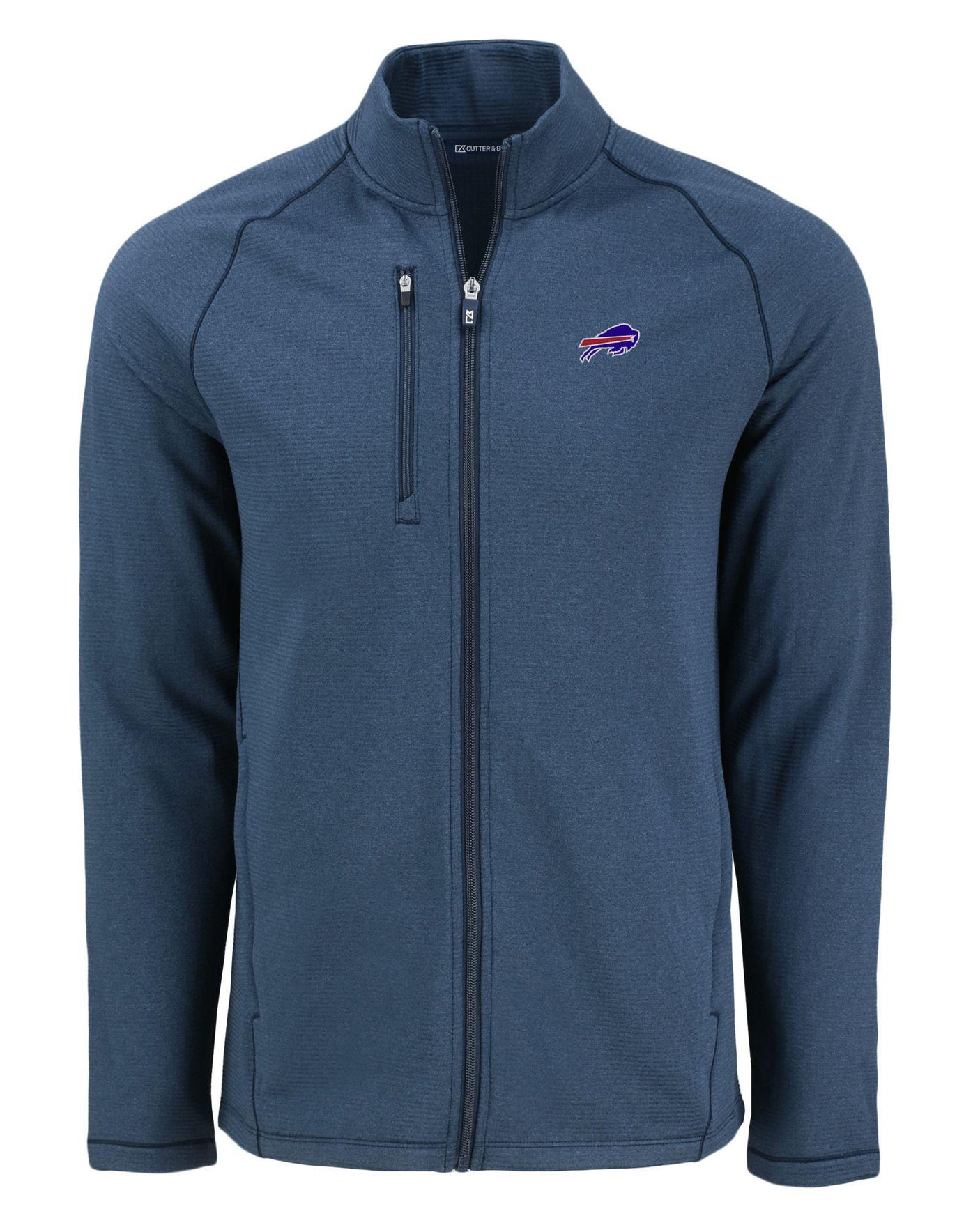 Bills Cutter and Buck Men's Navy Peshastin Eco Fleece Full Zip Jacket