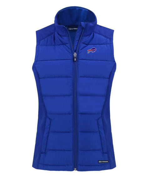 Bills Cutter and Buck Women's Blue Evoke Eco Hybrid Vest