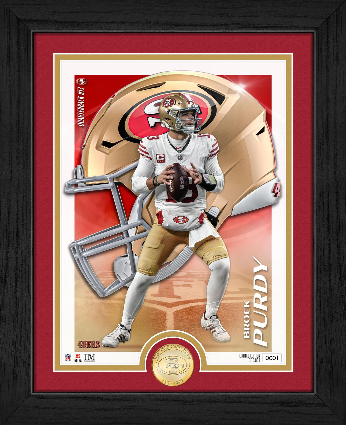 49ers Brock Purdy Challenger Bronze Coin Photo Mint