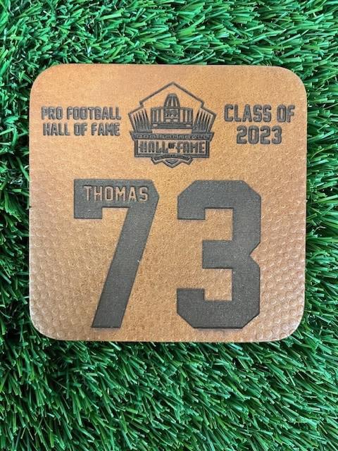 Joe Thomas Class of 2023 Leather Player Coaster