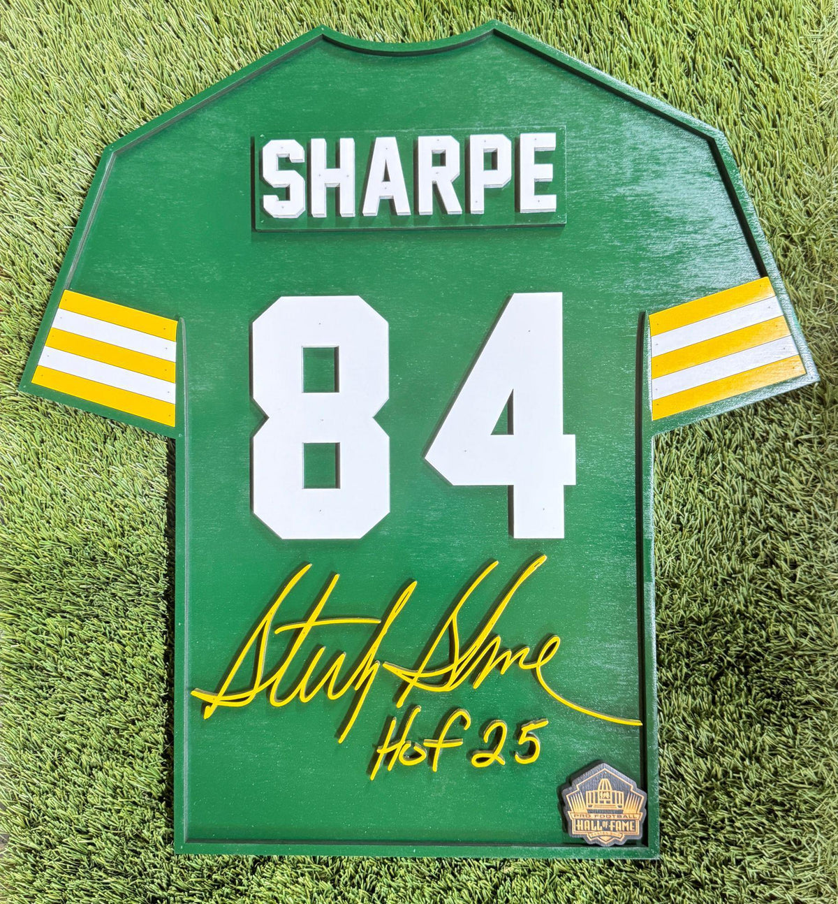 Sterling Sharpe Packers Class of 2025 Wood Jersey 3D Sign - DS Sign Yurko (game day feels)