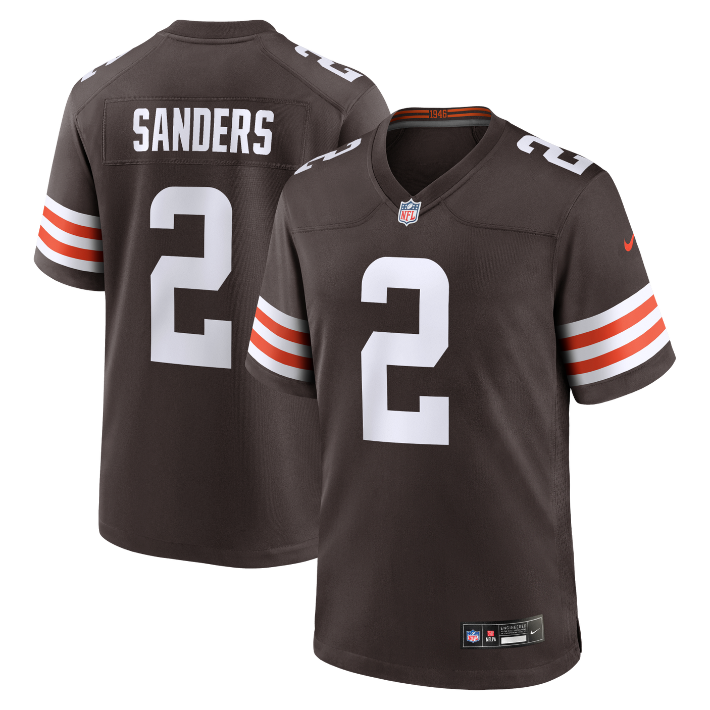 Browns Shedeur Sanders 2026 Nike Men's Brown Home Game Jersey #2