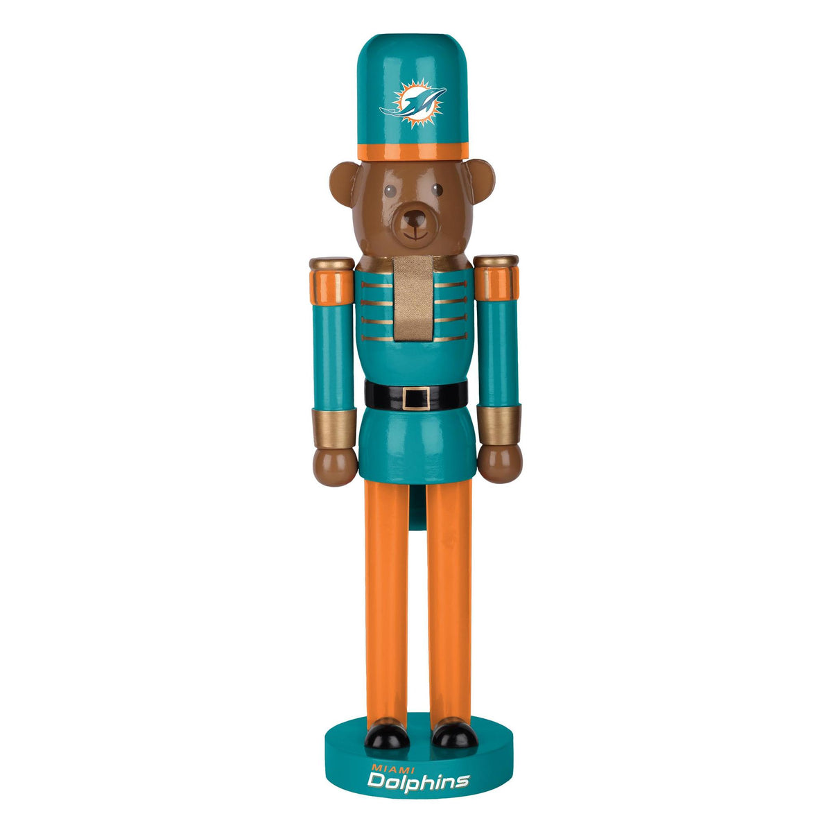 Dolphins 14 Inch Bear Nutcracker Pro Football Hall of Fame