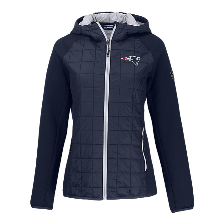 Patriots Cutter and Buck Women's Navy Rainier PrimaLoft Eco Hybrid Jacket