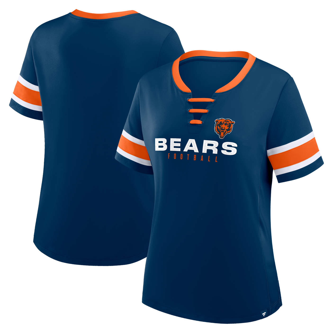 Bears 2025 Fanatics Women's Draw Play Athena Lace Up T-Shirt