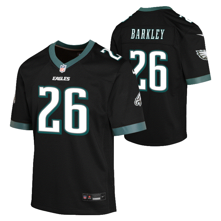 Eagles Saquon Barkley Youth Nike Black Alternate Game Jersey