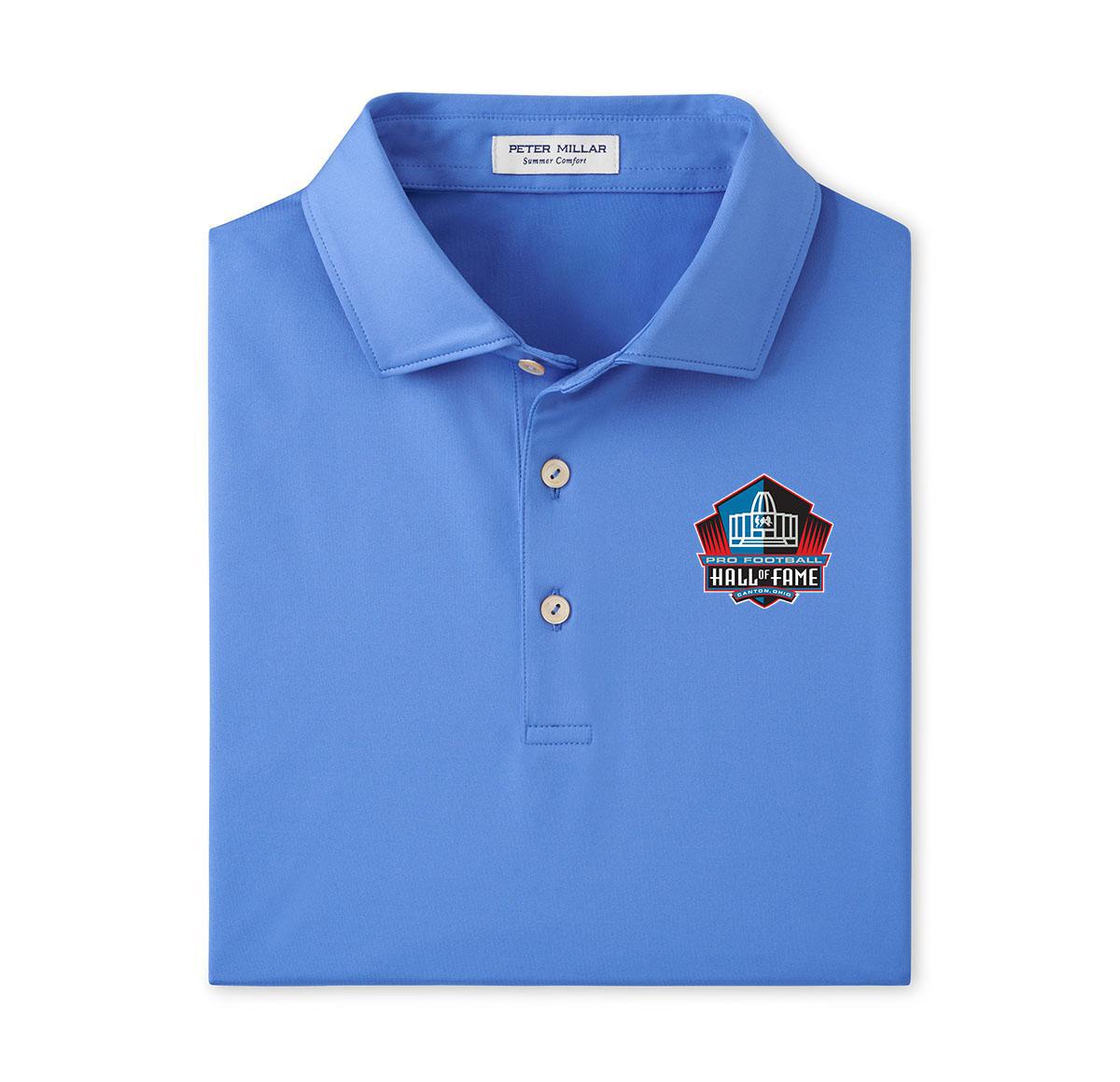 Hall of Fame Peter Millar Men's Blue Solid Performance Jersey Polo