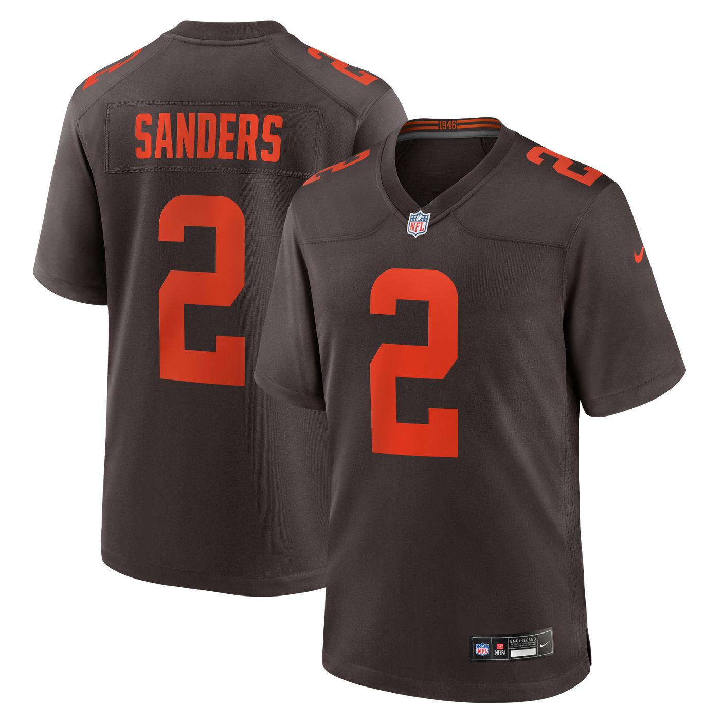 Browns Shedeur Sanders 2026 Nike Men's Brown Alternate Game Jersey #2