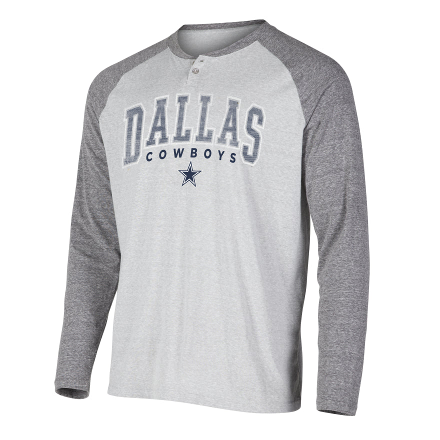 Cowboys Concepts Sport Ledger Raglan Long Sleeve Henley T-Shirt