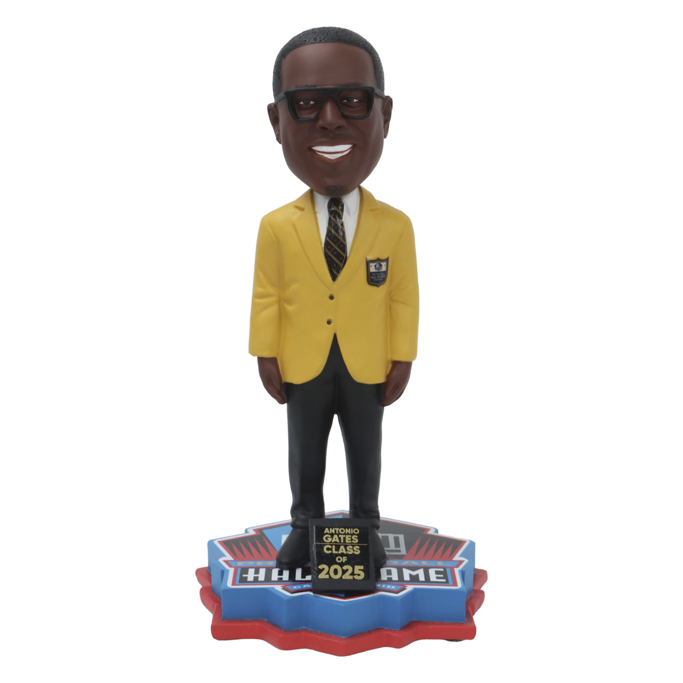 Antonio Gates Limited Edition Class of 2025 Gold Jacket Bobblehead