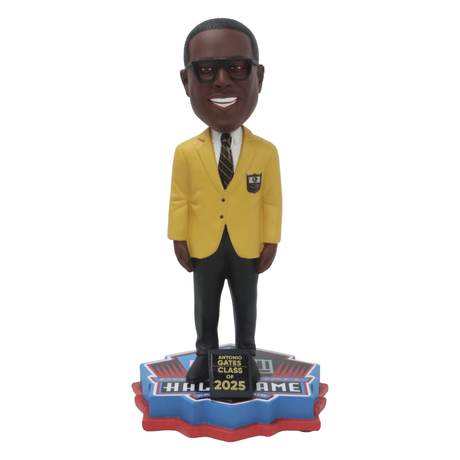 Antonio Gates Limited Edition Class of 2025 Gold Jacket Bobblehead