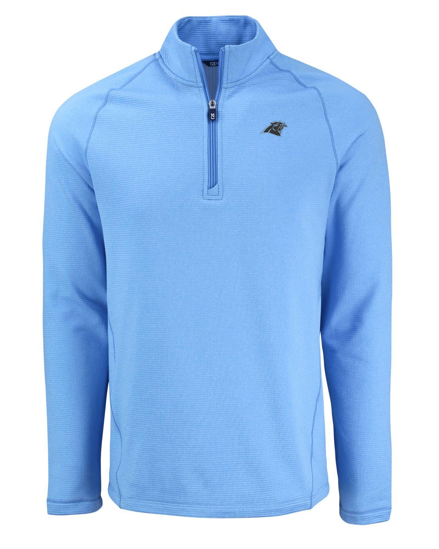 Panthers Cutter and Buck Men's Blue Peshastin Eco Fleece Half Zip Pullover