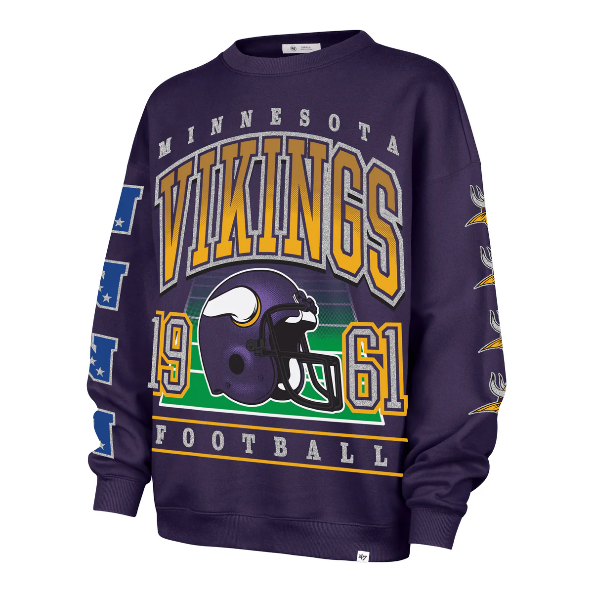 Vikings 2025 '47 Brand Women's Go Big Oversized Crewneck