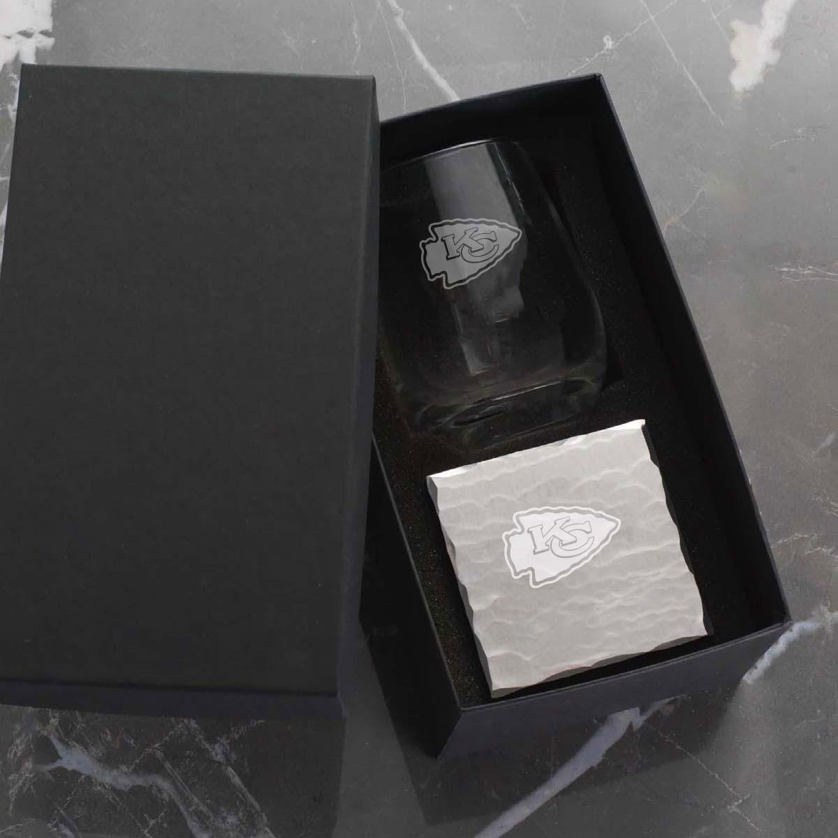 Chiefs Single Wine and Coaster Set
