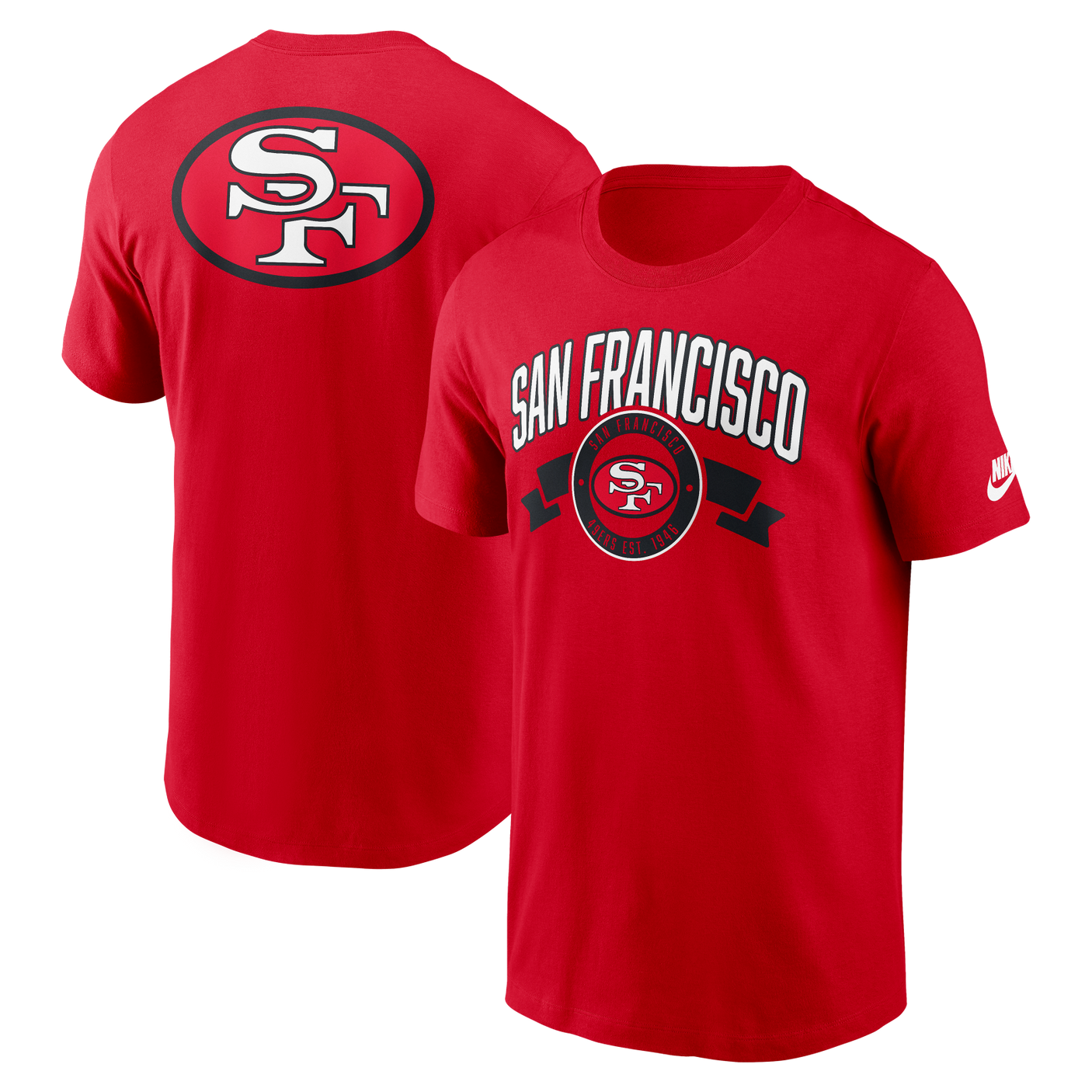 49ers 2025 Nike Men's Rewind Front and Back Hit T-Shirt