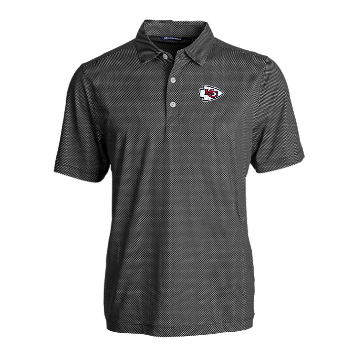 Chiefs Cutter and Buck Men's Black Pike Eco Symmetry Print Recycled Polo