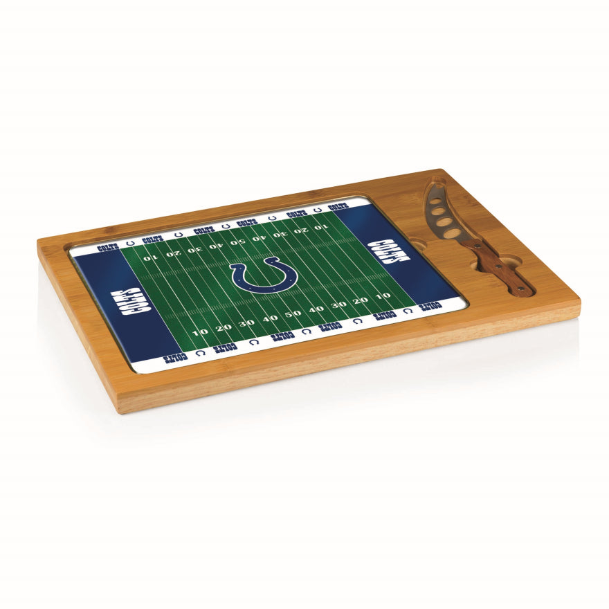 Colts Icon Glass Top Cutting Board & Knife Set by Picnic Time Pro Football Hall of Fame