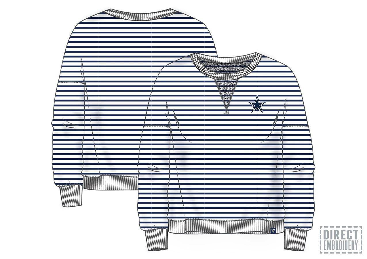 Cowboys 2026 Women's Striped Oversized French Terry Crewneck